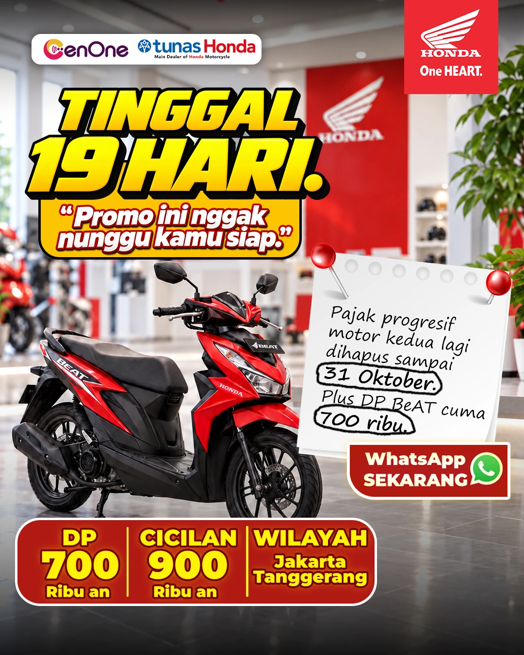 PROMO HONDA BEAT - TINGGAL 19 HARI LAGI! 🔥